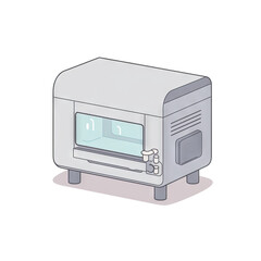 Fototapeta premium A small, simple toaster oven, with a window to see the food inside.