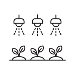 Smart farm line icon, smart farming and agriculture icon or sign, vector icon
