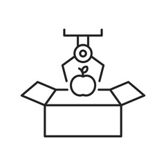 Smart farm line icon, smart farming and agriculture icon or sign, vector icon