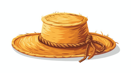 Farmer or agricultural worker straw hat with with wid
