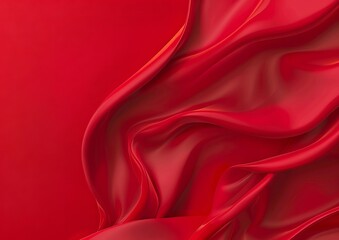 A red silk background with a flowing texture. - obrazy, fototapety, plakaty