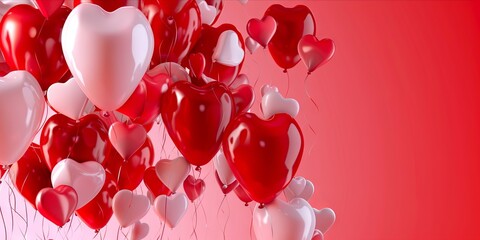 Valentine's day balloons - wallpapers. - obrazy, fototapety, plakaty