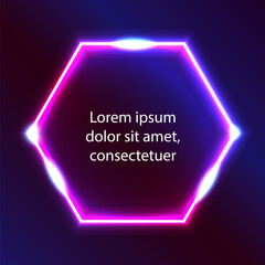 Hexagon, Neon light, Blink, Dynamic Background, Abstract Composition, Colorful Background, Multicolor