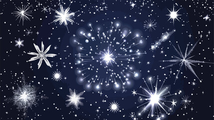 Fototapeta na wymiar Firework decoration twinkle shiny flash flat vector illustration