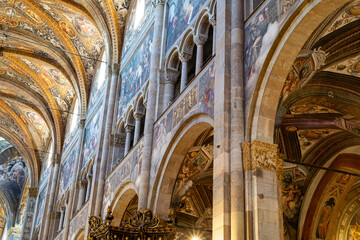 Interior frescoes of the Cathedral of Parma. Parma Cathedral.