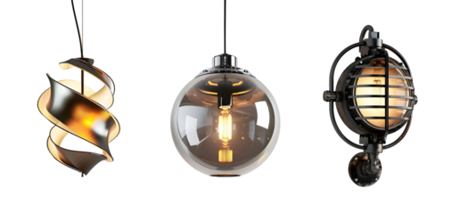 Modern room lights Isolated on transparent background