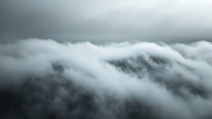 Fototapeta premium Blue Sky with Fluffy Clouds Drifting Across, Creating a Serene Atmosphere