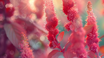 Chenille Serenade: Acalypha hispida's flowers serenade the garden with their crimson charm, a melody of beauty and tranquility.