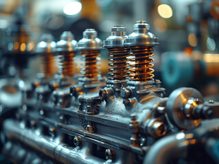 closeup of the engine head