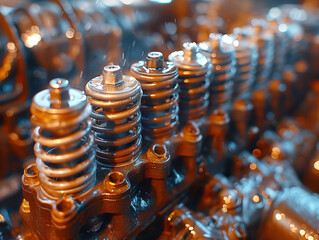 closeup of the engine head