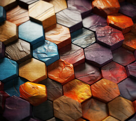 Fondo abstracto colorido con patrón hexagonal.
Primer plano de un patrón geométrico con...