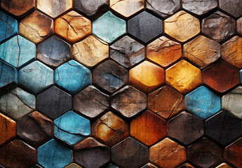 Fondo abstracto colorido con patrón hexagonal.
Primer plano de un patrón geométrico con...