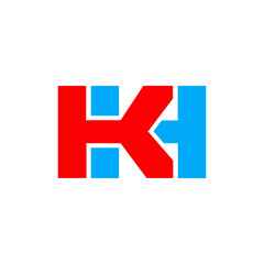 KH logo. K H design. White KH letter. KH, K H letter logo design. Initial letter KH linked circle uppercase monogram logo.