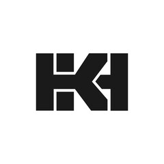 Obraz premium KH logo. K H design. White KH letter. KH, K H letter logo design. Initial letter KH linked circle uppercase monogram logo.