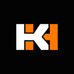 KH logo. K H design. White KH letter. KH, K H letter logo design. Initial letter KH linked circle uppercase monogram logo.