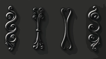 Four of black curly brackets. Curl braces of different