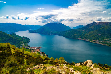 Panorama of Lake Como, with Tremezzina, Villa Balbianello, a glimpse of Lake Lugano, photographed...