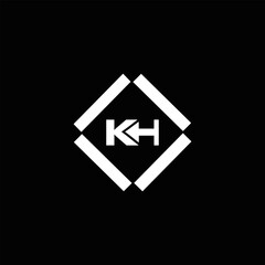 KH logo. K H design. White KH letter. KH, K H letter logo design. Initial letter KH linked circle uppercase monogram logo.