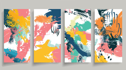 Four of flyer greeting card or poster templates with