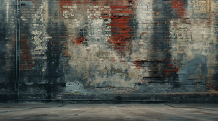 Gritty urban brick wall with grungy textures and industrial feel