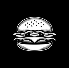 Logo de hamburger illustration, symbole, concept de restauration rapide_2