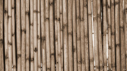 Close-Up Sepia Bamboo Sticks Background