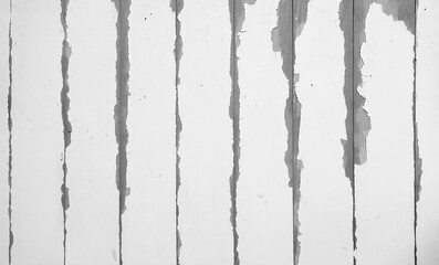 Peeling White Paint On Wooden Boards Vertical Close-Up