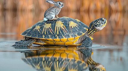 turtle in the water  HD 8K wallpaper Stock Photographic Image