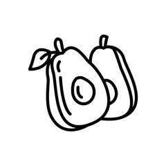 avocado line icon, isolated background