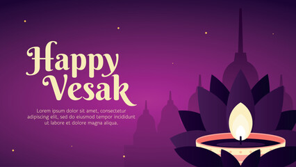 Gradient vesak banner template design