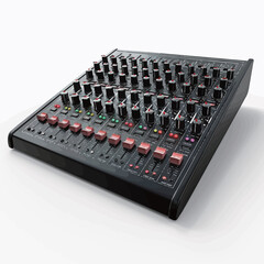 Naklejka premium Professional audio mixer on a gray background. 3d render image 