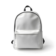 White pure backpack mock up isolated on white background