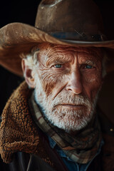 Elder man wearing cowboy's hat