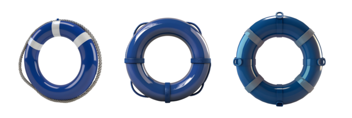 Set of Blue Floating Ring Isolated on transparent background, png