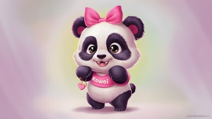 Kawaii cute panda cartoon.