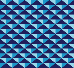 Obraz premium A graphic symphony of blues and blues in a seamless triangle pattern invites you to dive into the depths of the ocean. This dynamic design is ideal for creating an atmosphere of calm in any project.
