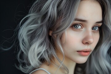 Fototapeta premium Woman With Grey Hair