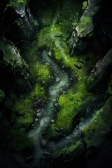 DnD Battlemap verdant, veil, mysterious, forest, scene, nature
