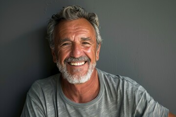 Obraz premium Smiling Man With Grey Hair and Beard