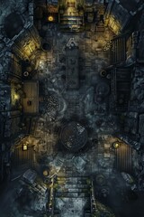 DnD Battlemap secret, mystery, intricate, crypt, hidden, enigma