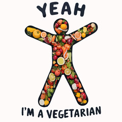 funny vector t-shirt design vegetarian