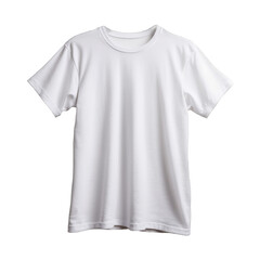 Plain white t-shirt front isolated on a transparent background