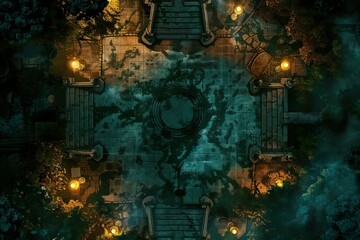 DnD Battlemap wraith, crypt, battlemap, atmospheric, mysterious, setting