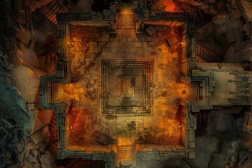 DnD Battlemap ghost, tomb, fight, map, dungeon, style