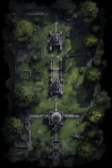 DnD Battlemap zombies, moonlit, graveyard, illustration, undead, spooky