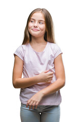 Fototapeta premium Young beautiful girl over isolated background smiling looking side and staring away thinking.