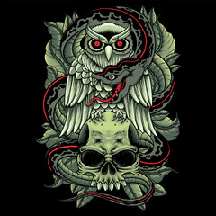 owl and snake