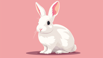 happy white rabbit isolated icon Vector illustration.