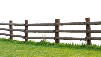 Fototapeta premium Weidezaun isoliert auf weißen Hintergrund, Freisteller