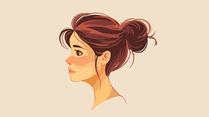 head of woman avatar character Vector illustration. Vector